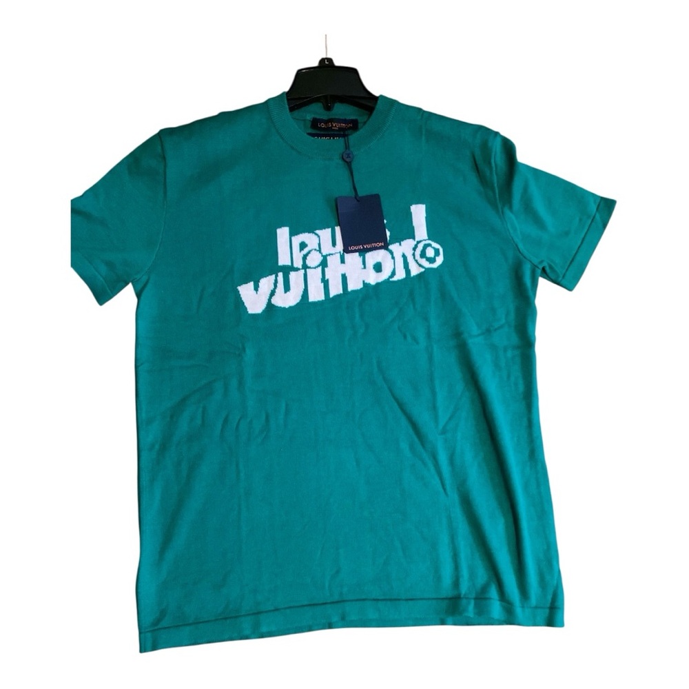 Louis Vuitton Turquoise Tee with White Logo